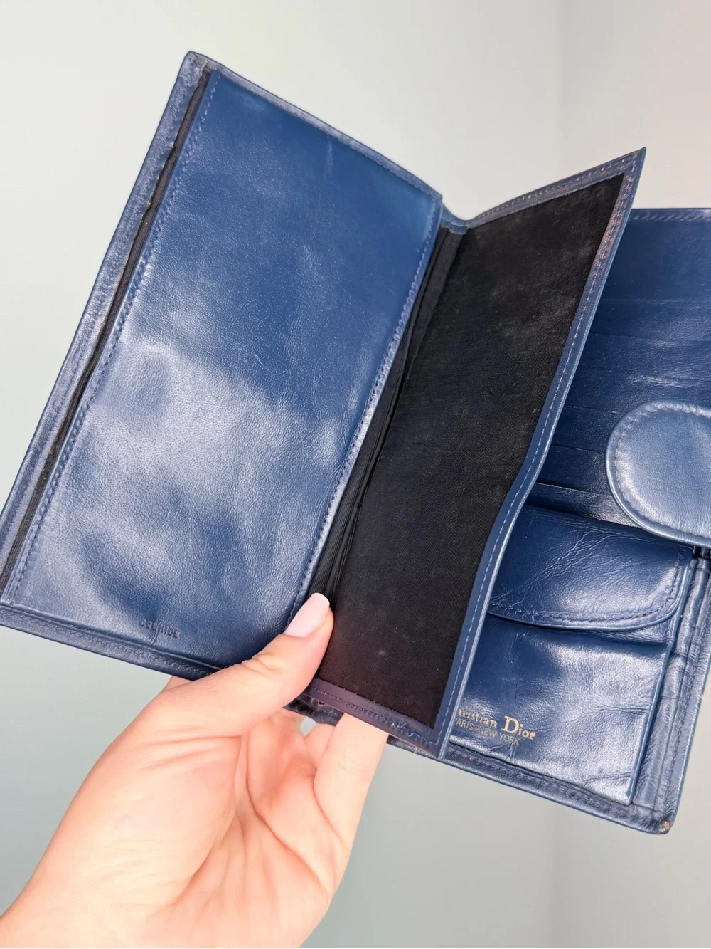 Vintage Christian Dior Oblique Checkbook Wallet
